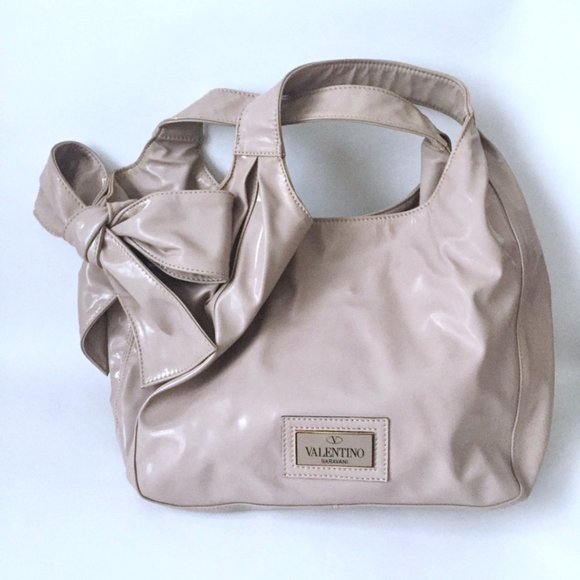 Valentino Handbags - VALENTINO Lacca Nuage Bow Tote Bag in Pink Beige